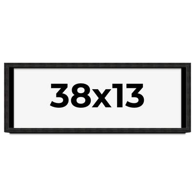 38x13 Shadow Box Black Rustic Barnwood Display Frame | 1.125 Inch
