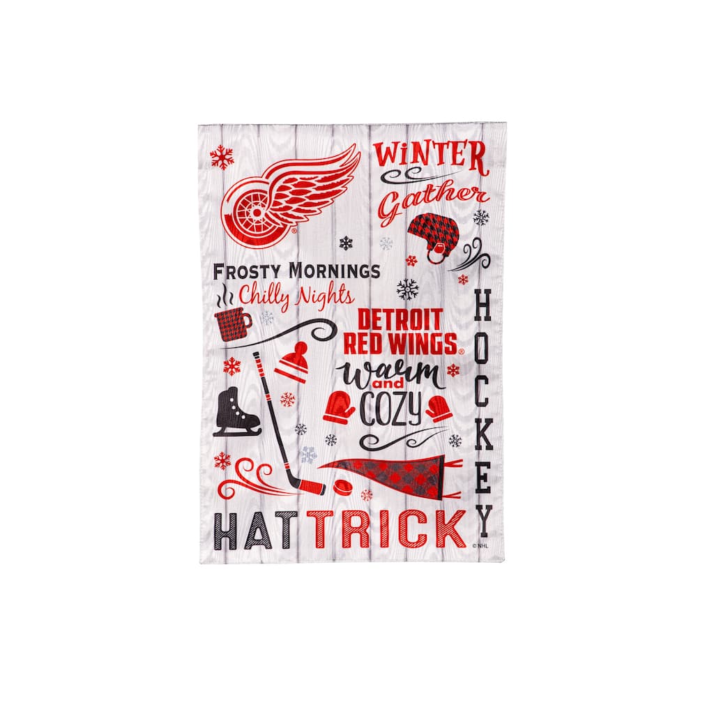 Detroit Red Wings, Moire Flag, Garden, Fall Seasonal