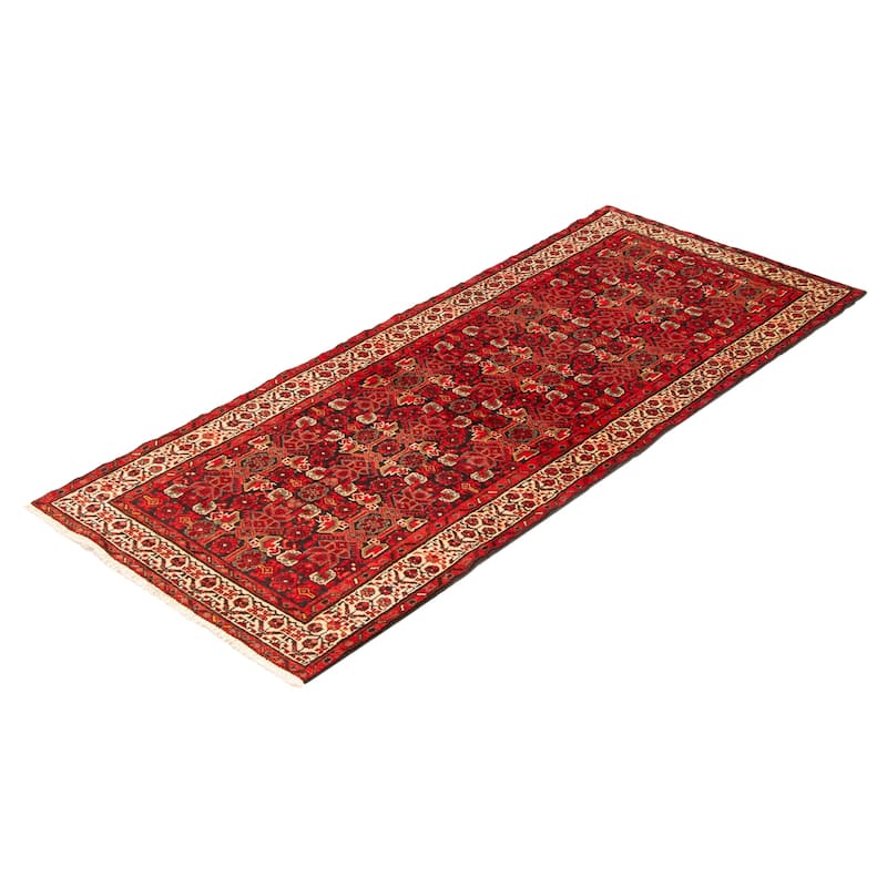 ECARPETGALLERY Hand-knotted Andelz Red Wool Rug - 3'5 x 8'5