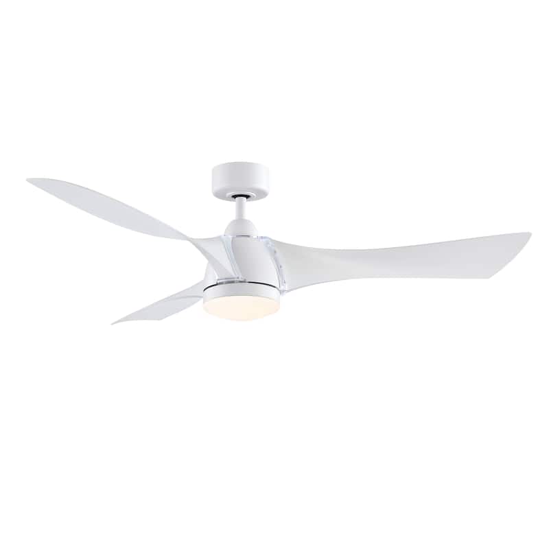 Klear 56 inch Indoor/Outdoor Ceiling Fan with LED CCT Select Light Kit - Matte White
