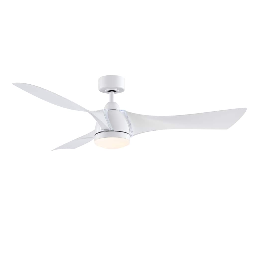 Klear 56 inch Indoor/Outdoor Ceiling Fan with LED CCT Select Light Kit - Matte White