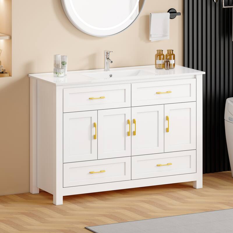 48" Bathroom Vanity with Ceramic Sink Combo
