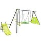 preview thumbnail 3 of 8, Interesting Six Function Swing Set with Net Swing Metal Plastic Swing
