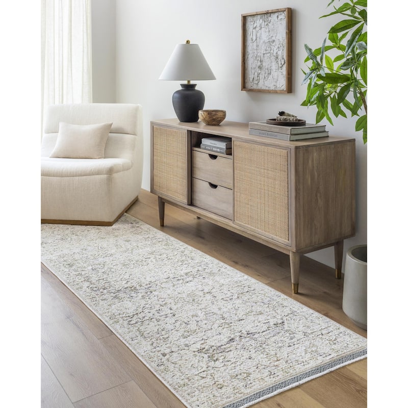 Livabliss Rivaldo Traditional Classic Oriental Area Rug - Light Olive/Cream - 2' 4" x 3' 9"