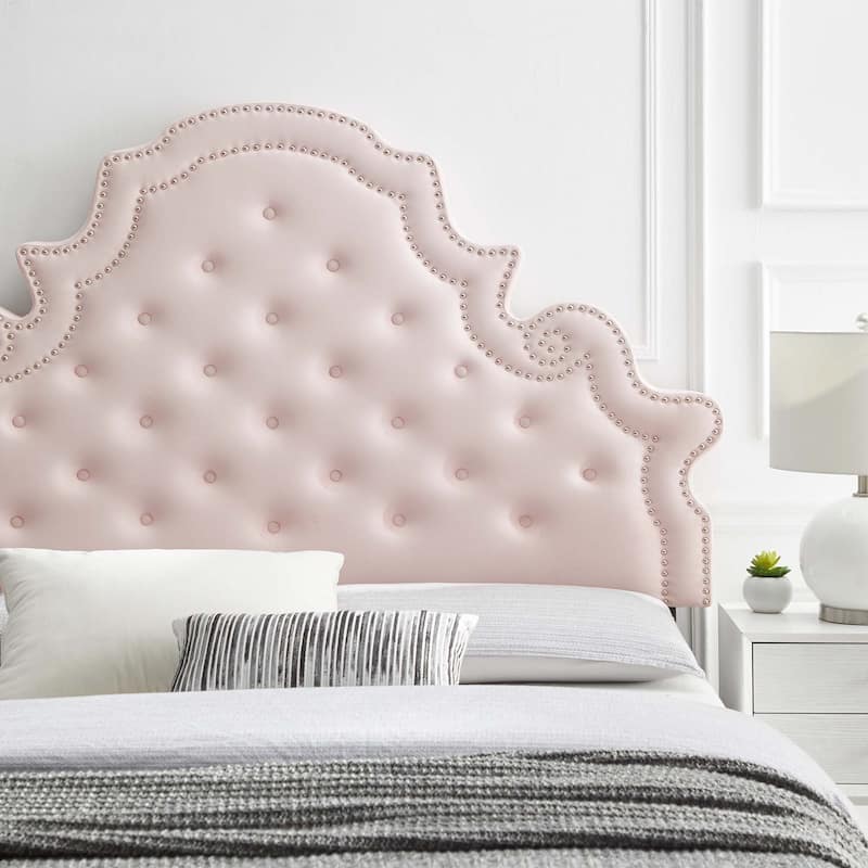 Diana Tufted Performance Velvet Full/Queen Headboard - Pink - Queen