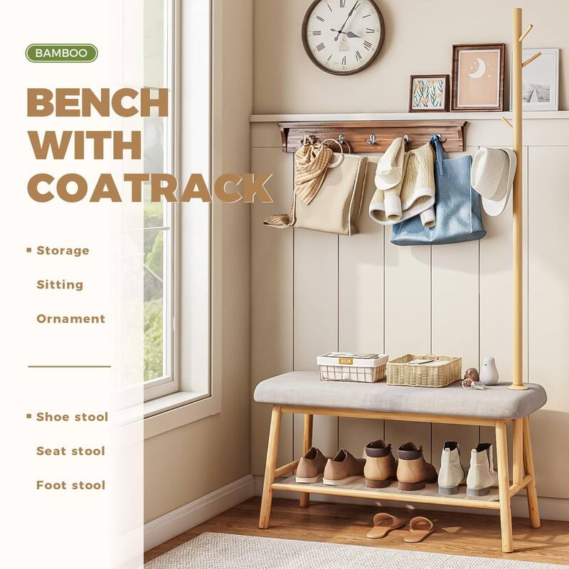 Entryway Bench - 13.3"D x 32.8"W x 64.5"H
