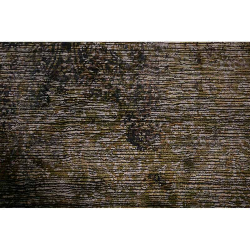 Abstract Indian Area Rug Hand-Knotted Wool Carpet - 5'0"x 7'11"