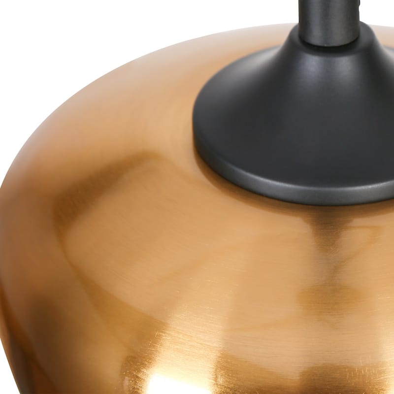 Modern Farmhouse Black Gold 1-Light Pendant Light Dome Island Lights for Dining Room