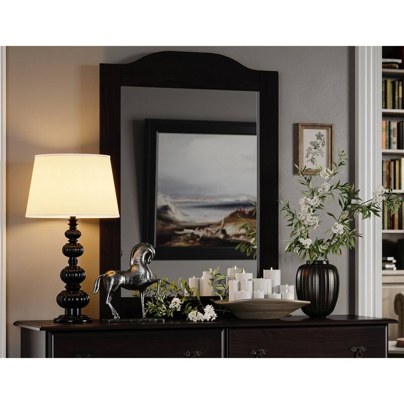 100% Solid Wood Frame Mirror for Kyle 6-Drawer Dresser by Palace Imports - Java