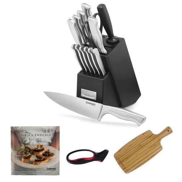 Cuisinart Classic 7pc Stainless Steel Hollow Handle Essentials Knife Block  Set with Built in Sharpener Silver