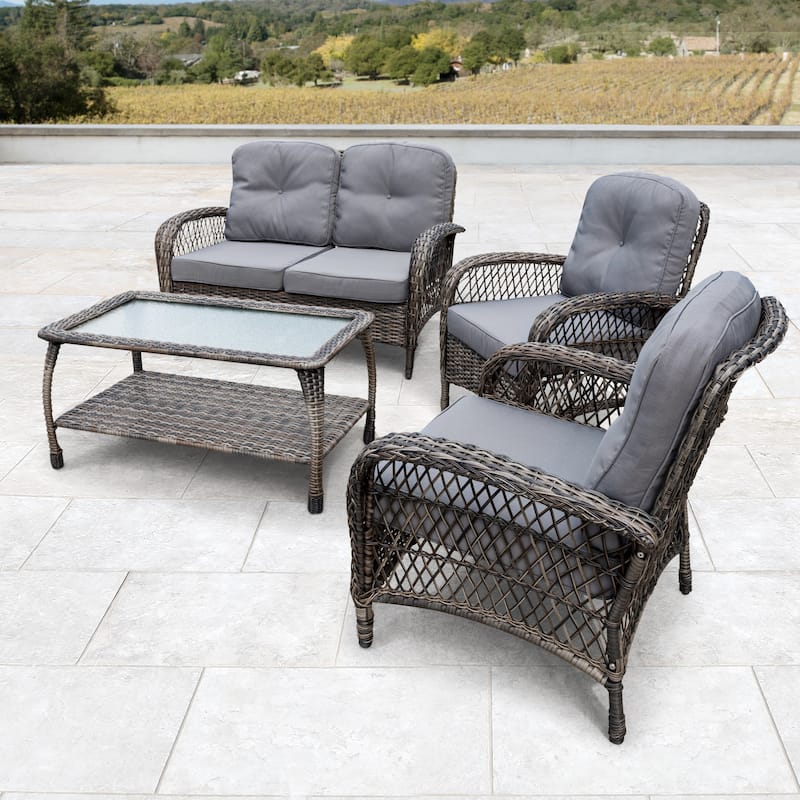 Corvus Padova 4-piece Wicker Patio Chat Set