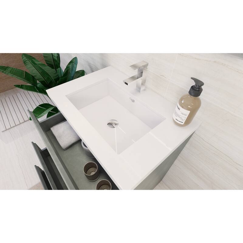 Aron 30'' Freestanding Vanity with Reinforced Acrylic Sink