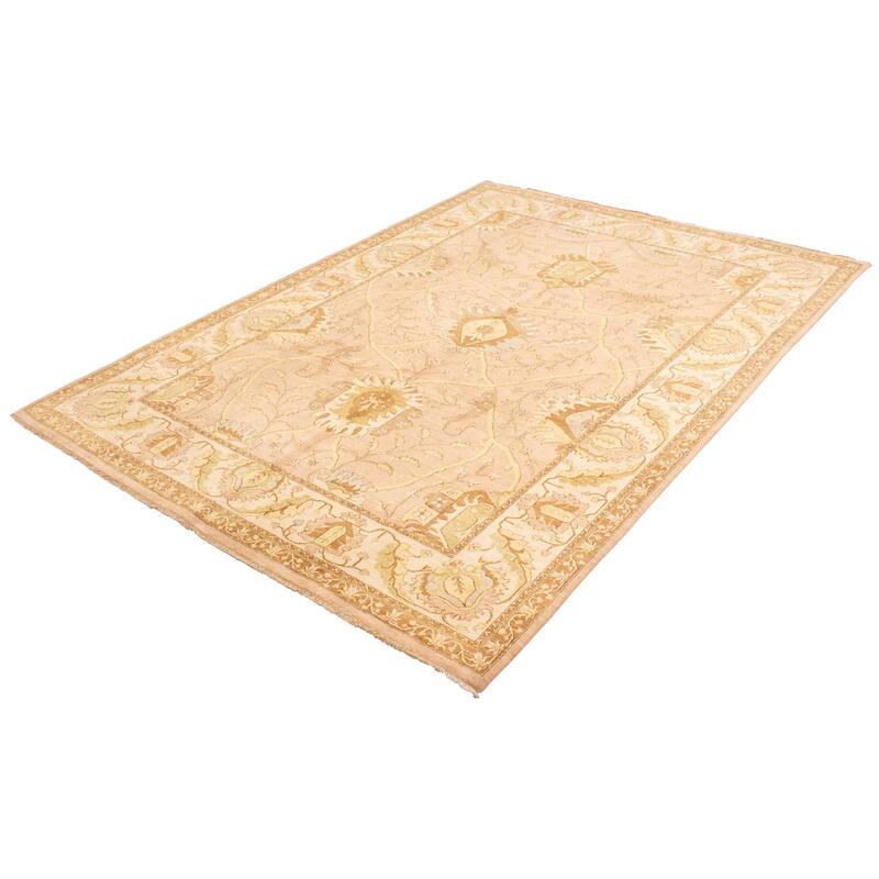 ECARPETGALLERY Hand-knotted Peshawar Oushak Tan Wool Rug - 9'0 x 12'4