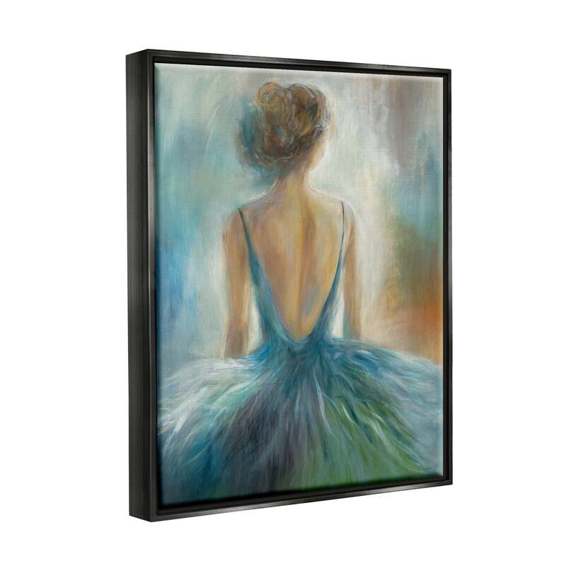 Stupell Ballet Girl Blue Orange Figure Painting Floater Frame