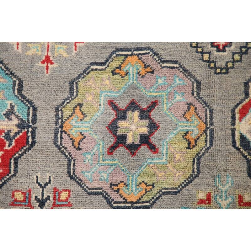 All-Over Kazak Area Rug Hand-Knotted Wool Carpet - 6'9" x 9'8"