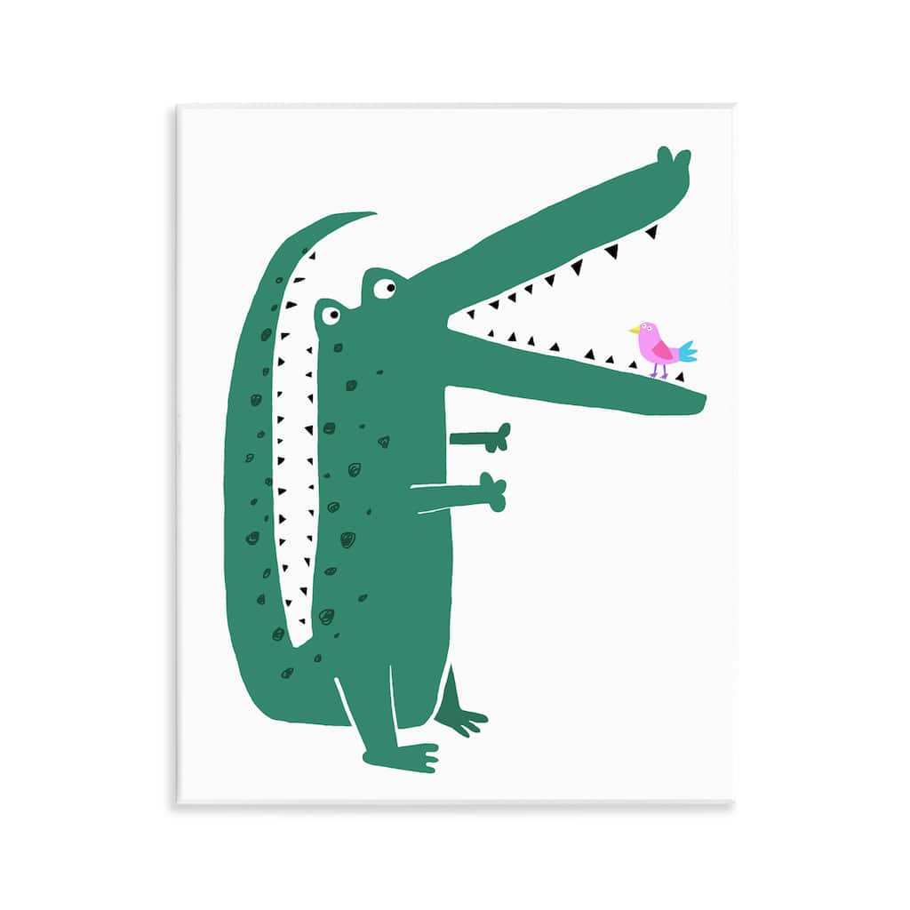 Stupell Alligator & Bird Friends Wall Plaque Art Design By Carla Daly