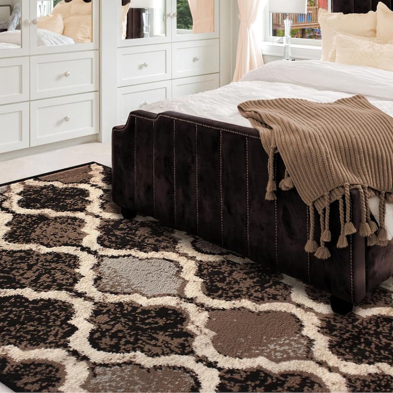 Superior Viking Contemporary Geometric Trellis Indoor Runner or Area Rug