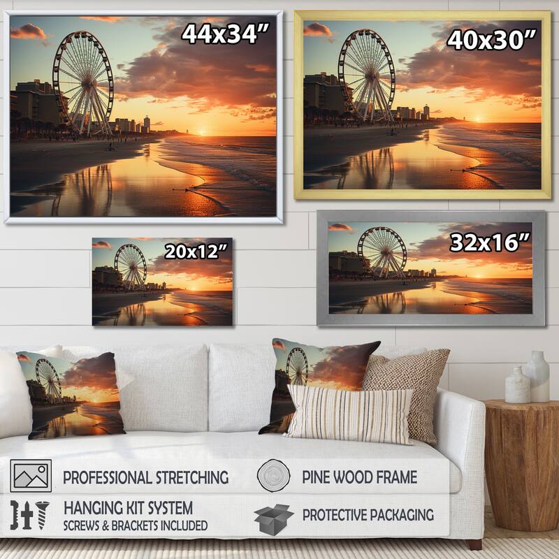 Designart "Myrtle Beach South I" Nautical & Beach Framed Wall Decor