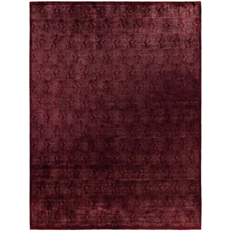 Overdyed One-of-a-Kind Hand-Knotted Area Rug - Red - 9' 1" x 11' 9"