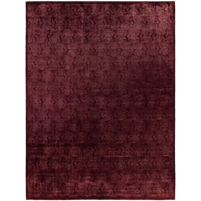 Overdyed One-of-a-Kind Hand-Knotted Area Rug - Red - 9' 1" x 11' 9"