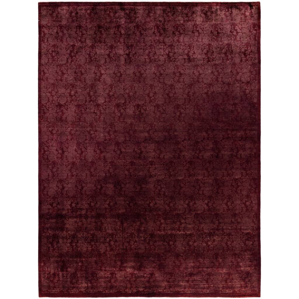 Overdyed One-of-a-Kind Hand-Knotted Area Rug - Red - 9' 1" x 11' 9"