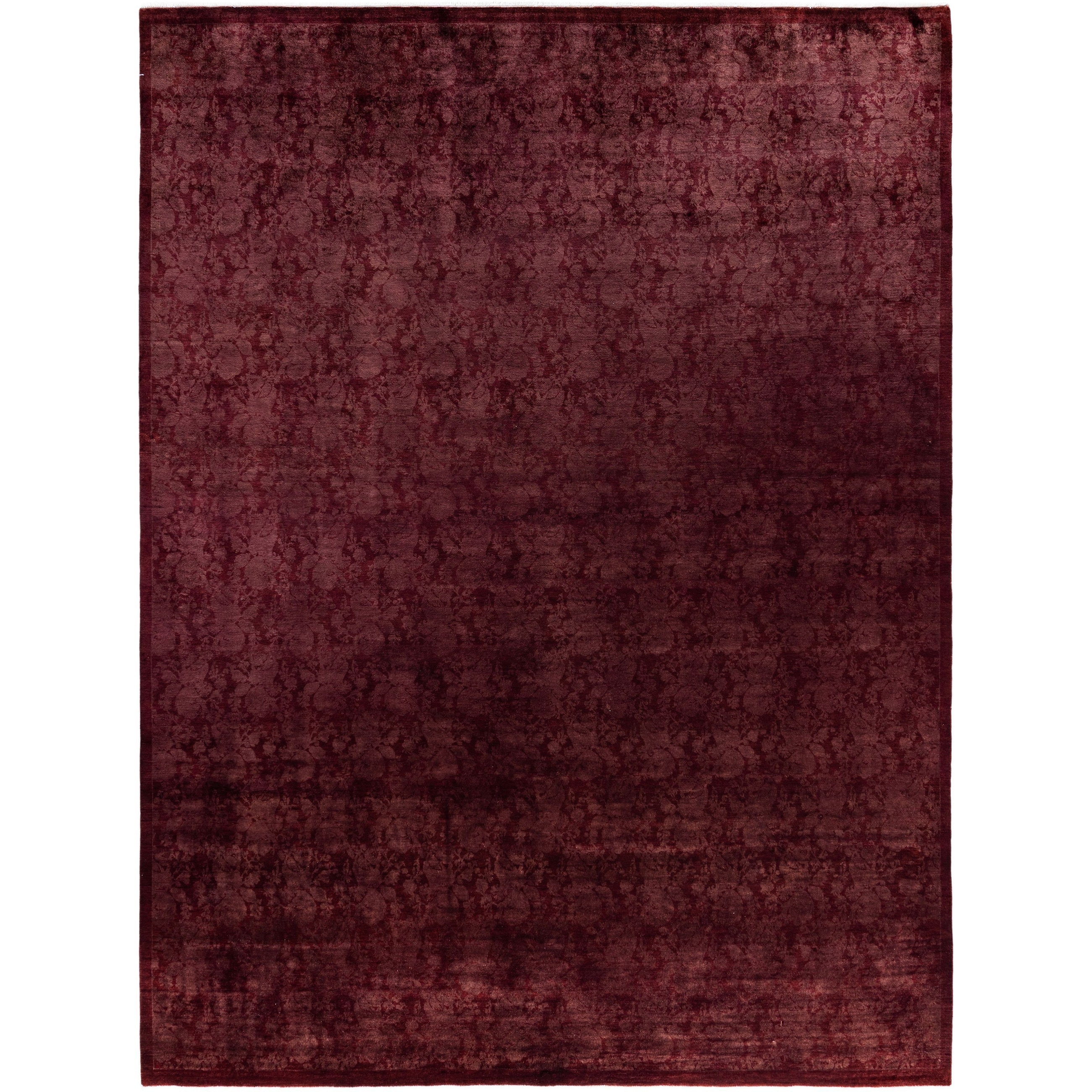 Overdyed One-of-a-Kind Hand-Knotted Area Rug - Red - 9' 1" x 11' 9"