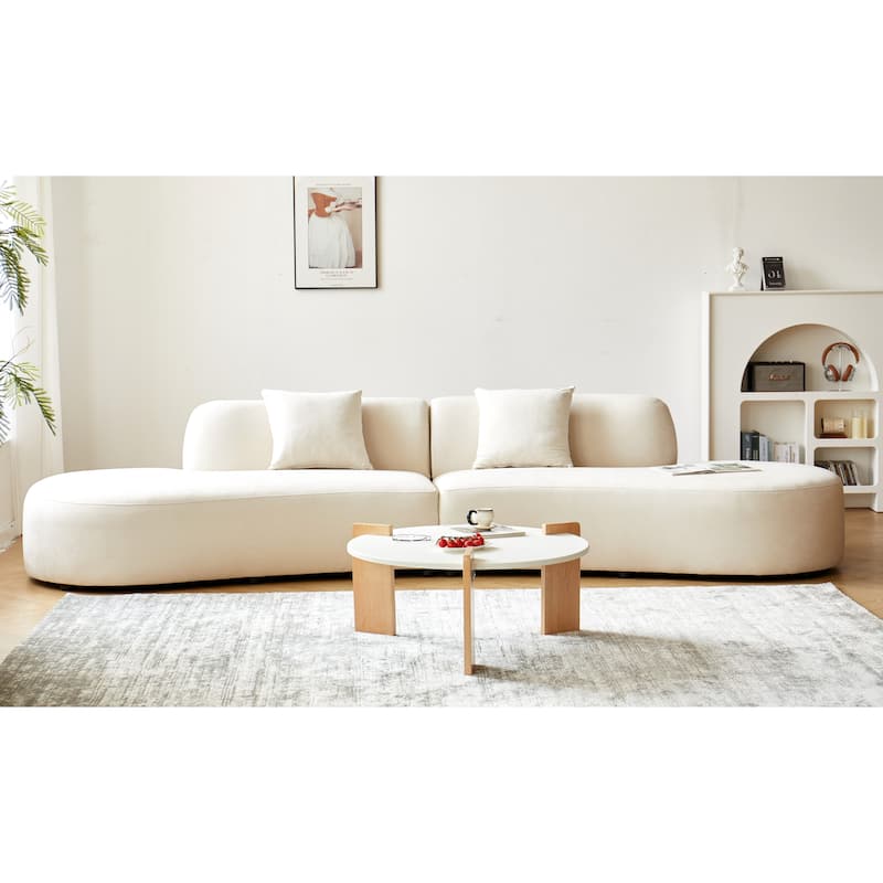 132.3 inch Large Size Elegant Half Moon Design Curved 6-Seat Sofa with High-Density Foam Filled