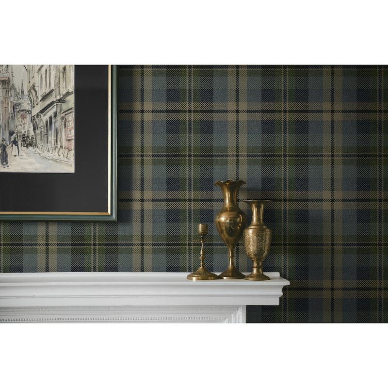 Harry & Grace Thornbury Tailored Plaid Peel and Stick Wallpaper