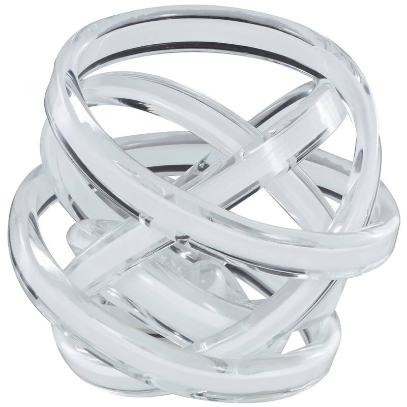 Pink, Dark Blue or White Glass Brushed Ombre Twisted Geometric Sculpture