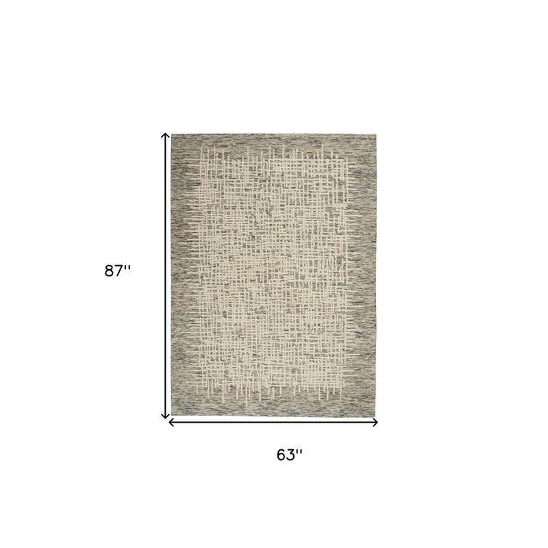 Farig Power Loomed Abstract Modern Soft Area Rug By HomeRoots - 87' X '63' X '0.5