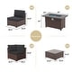 preview thumbnail 14 of 44, Outdoor 8 Pieces Sectional Wicker Sofa Set with Fire Pit