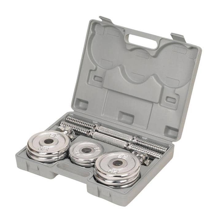 Sunny Health & Fitness No. 014 Chrome 33 Pound Dumbbell Set