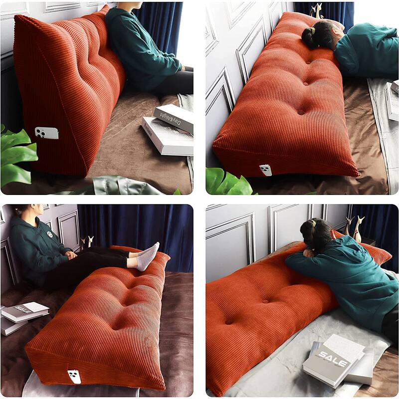 WOWMAX Reading Wedge Pillow Bed Headboard Backrest Support Cushion