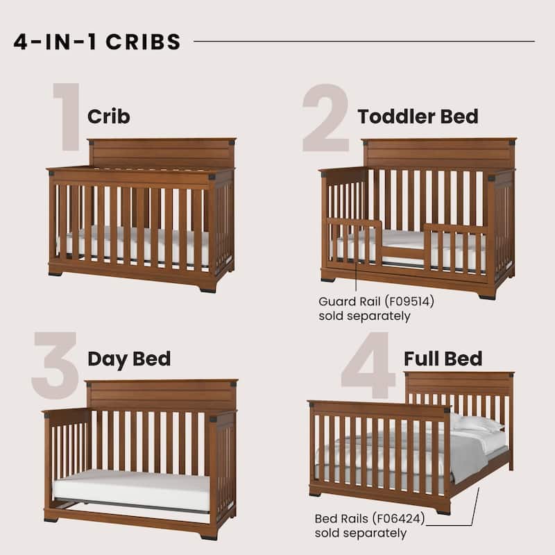 Child Craft Redmond Full Panel 4 in 1 Convertible Crib - N/A