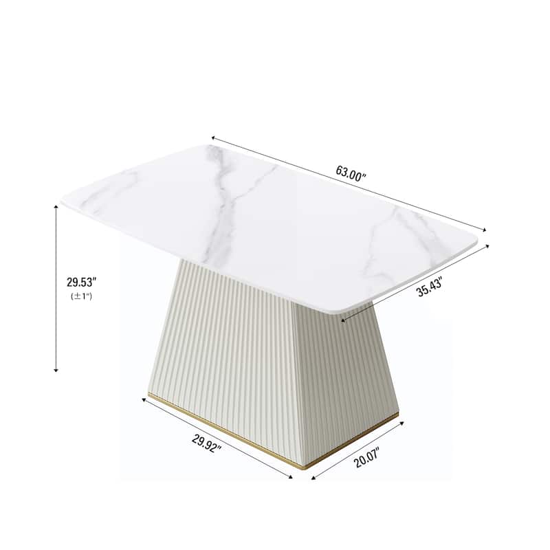 Elegant Faux Marble Dining Table Slate Panel Kitchen Table With Square Pedestal