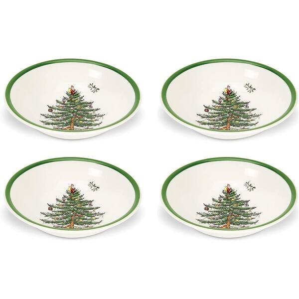 slide 2 of 7, Spode Christmas Tree Ascot Cereal Bowls Set of 4 Green/White/Red - 4 Piece