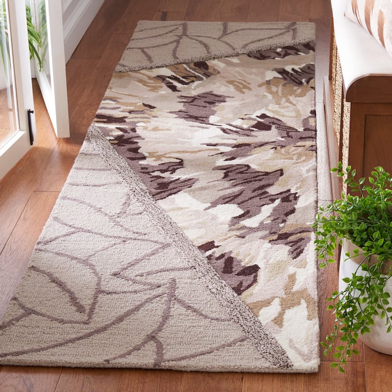 SAFAVIEH Handmade Fifth Avenue Hitje Modern New Zealand Wool - 2' 3" x 8' - Beige/Brown - Runner