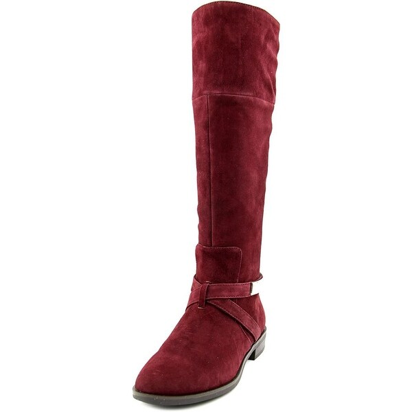 Alfani Egila Women Round Toe Suede Burgundy Knee High Boot