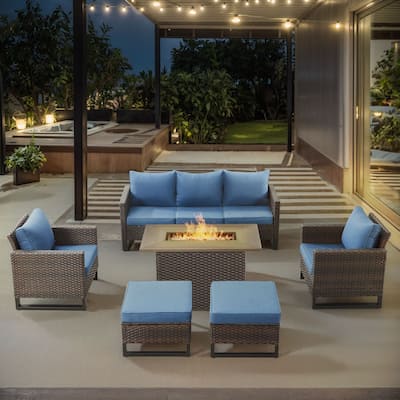 Gymojoy Outdoor Fire Pit Conversation Set, Patio Furniture with Cushions
