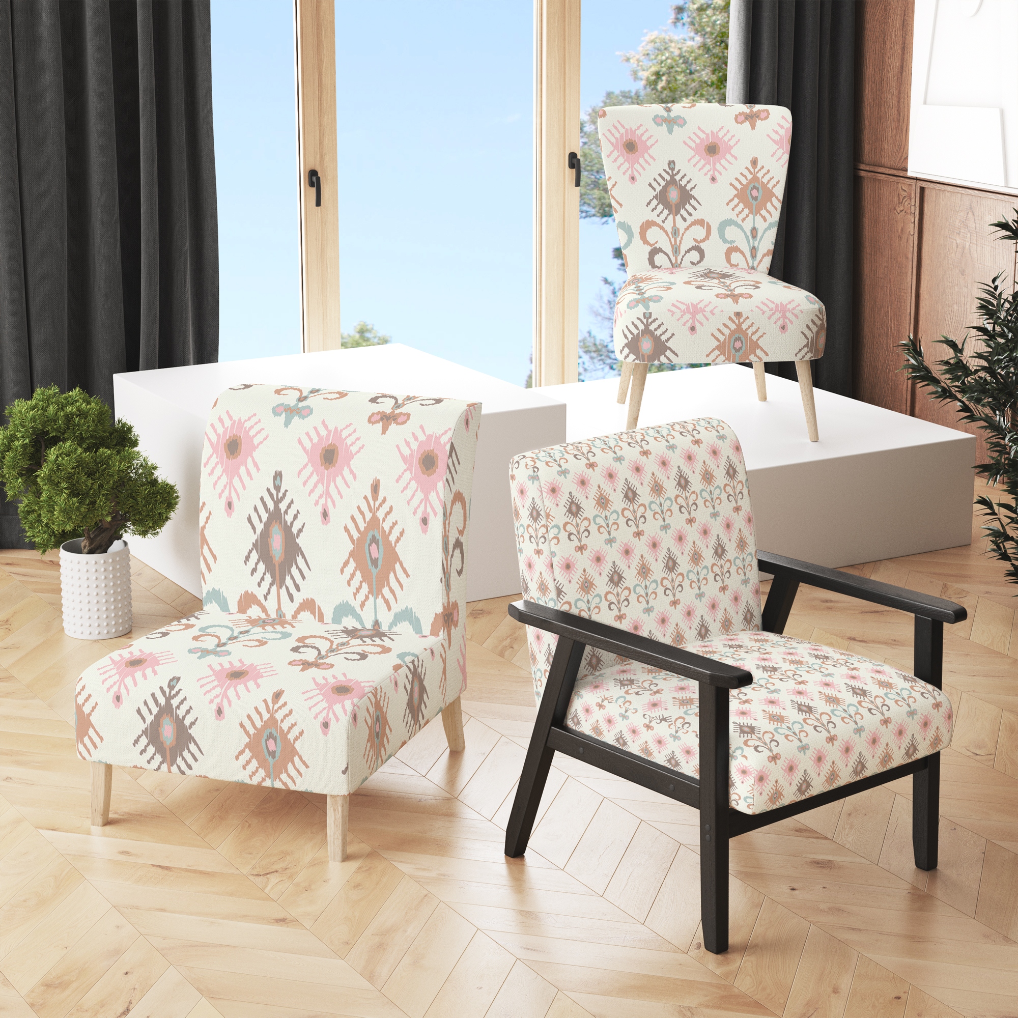 Strick & bolton ornette lounge chair and ottoman set clearance