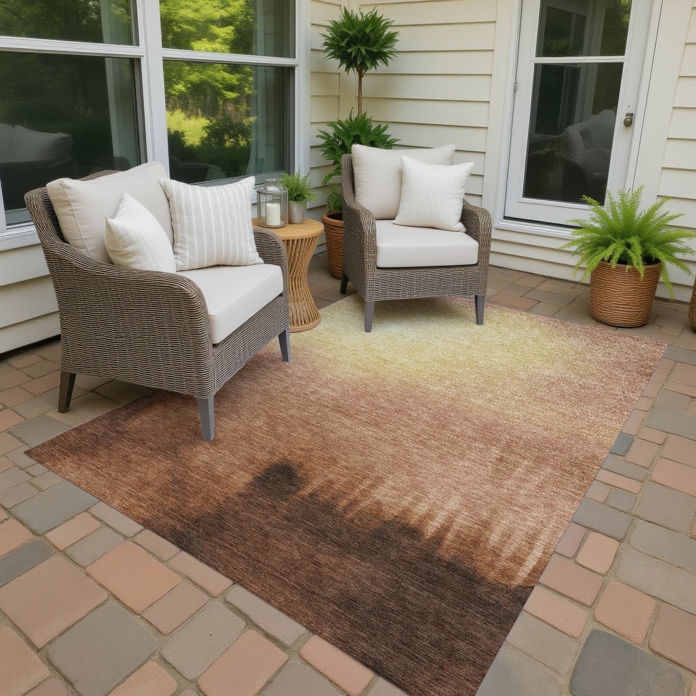 Machine Washable Indoor/ Outdoor Modern Dawn Chantille Rug