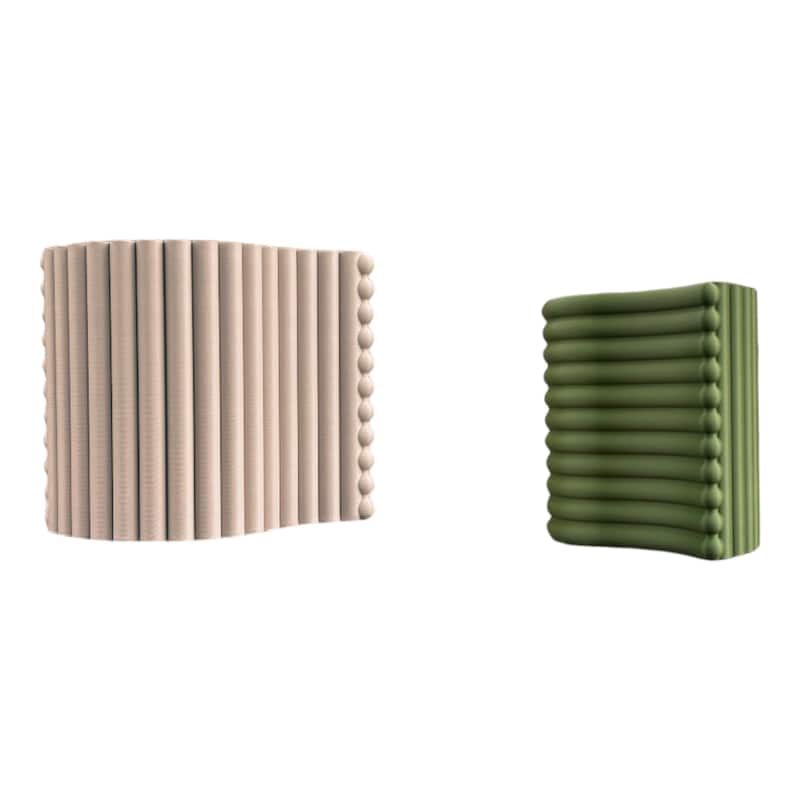 happimess Arlo Modern Bohemian Indoor Tambour Curve Eco-Friendly 3D Printed Planters with Drainage, (Set of 2)