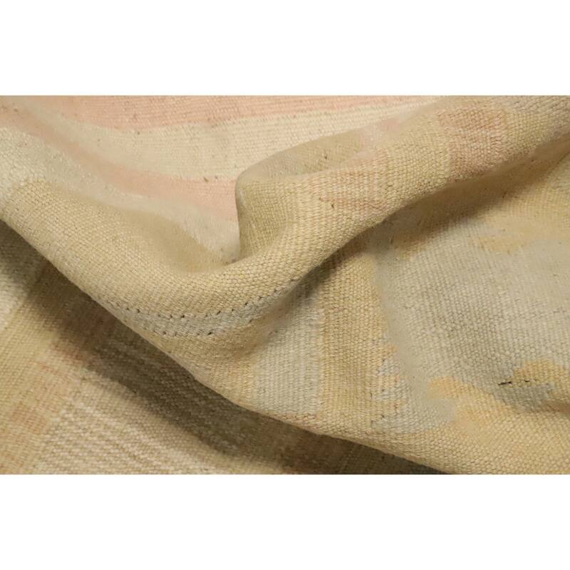 Hand Woven Oriental 100% Wool Carpet Southwestern Tribal Yellow & Gold Kilim Area Rug - 4' 9'' X 3' 2''