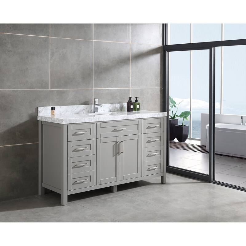 Willow Collections 60 in. W x 22 in. D Chicago Single Bowl Sink Bathroom Vanity with Countertop