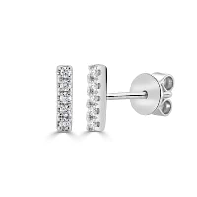 Joelle Collection Diamond Bar Earrings 14K Gold