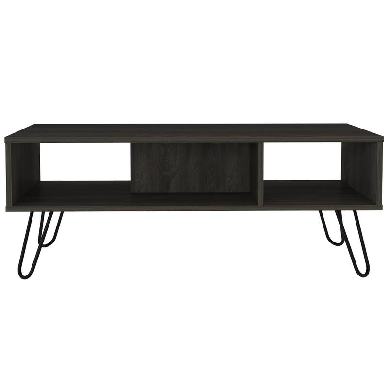 Coffee Table for Living Room, Two Shelves, Carbon Espresso Finish