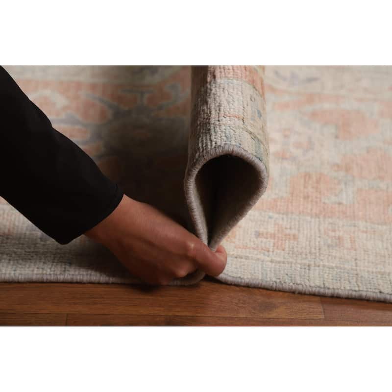Hand Knotted Oriental 100% Wool Carpet Transitional All-Over Navy Blue & Blues Oushak Area Rug - 12' 2'' X 9' 0''