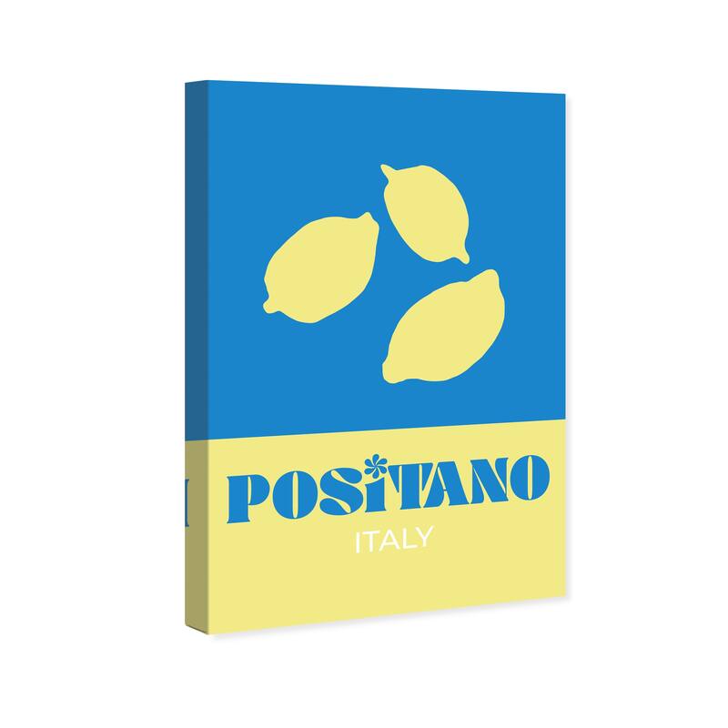 Wynwood Studio Canvas World and Countries Travel to Positano Blue and Modern & Contemporary Wall Art Canvas Print