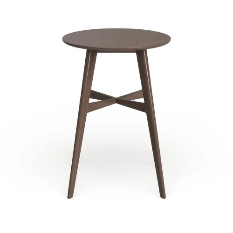 Roomfitters Mid-Century Modern Round Bar Table with Tapered Legs, 42 Inch High, Natural