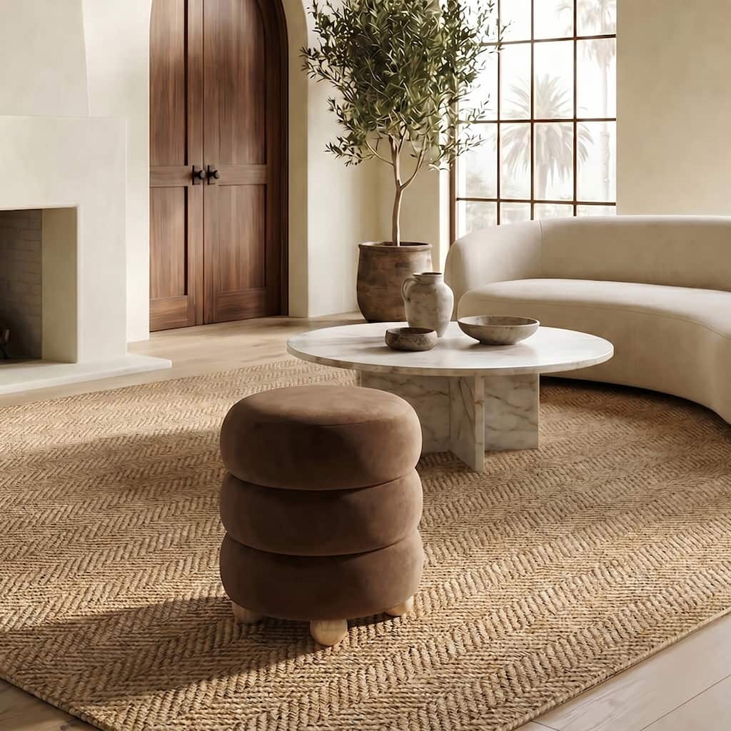 SAFAVIEH Couture Cecelia Round Ottoman